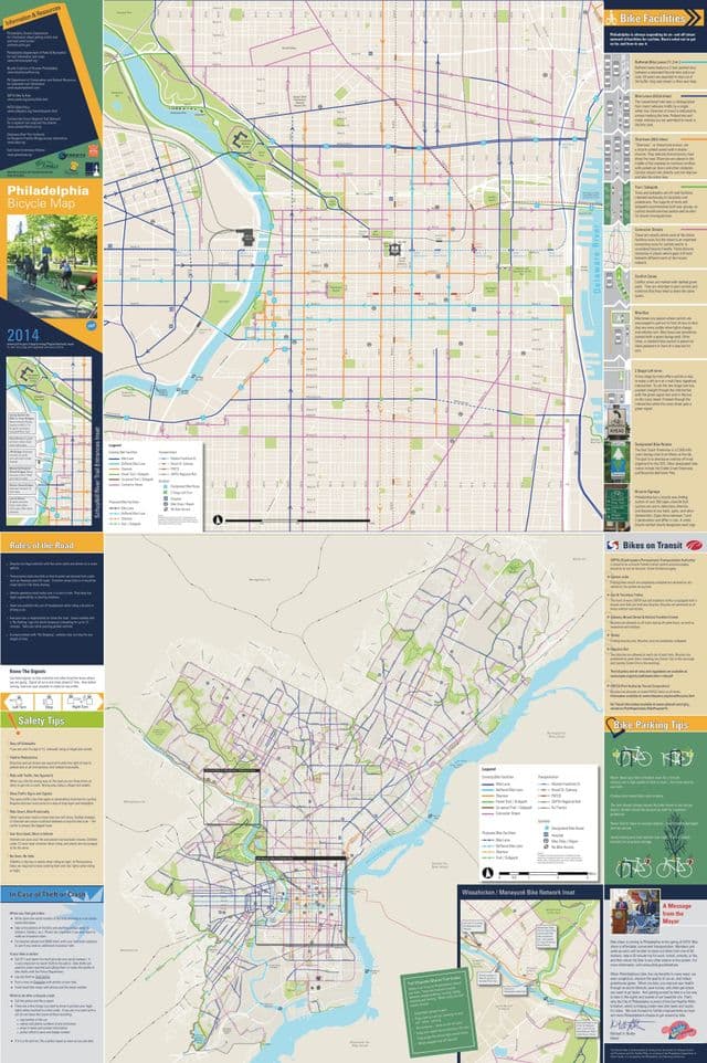 Mapa del carril bici de Filadelfia