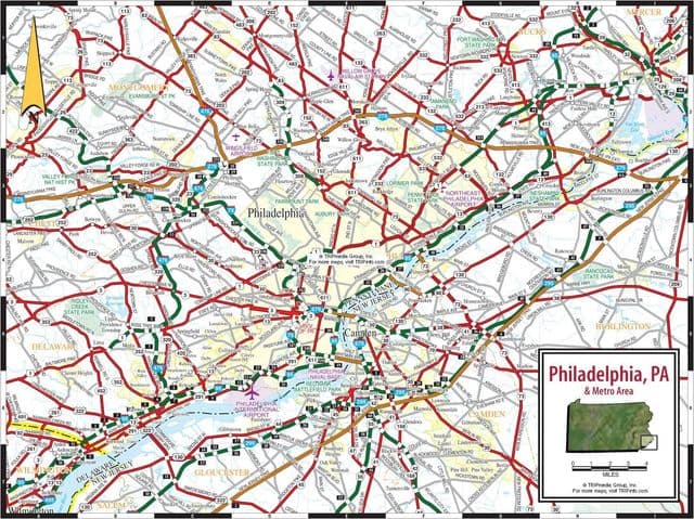 Mapa de carreteras de Filadelfia