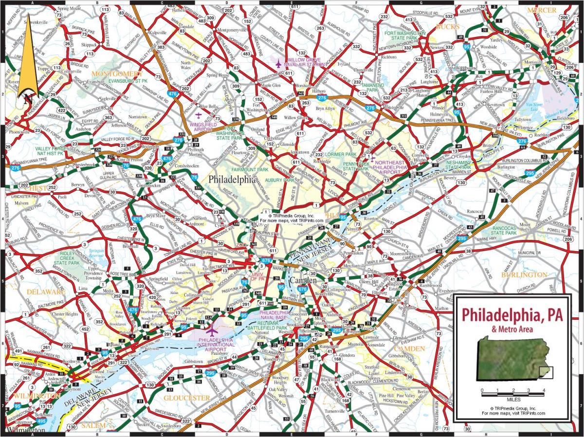 Mapa de carreteras de Filadelfia