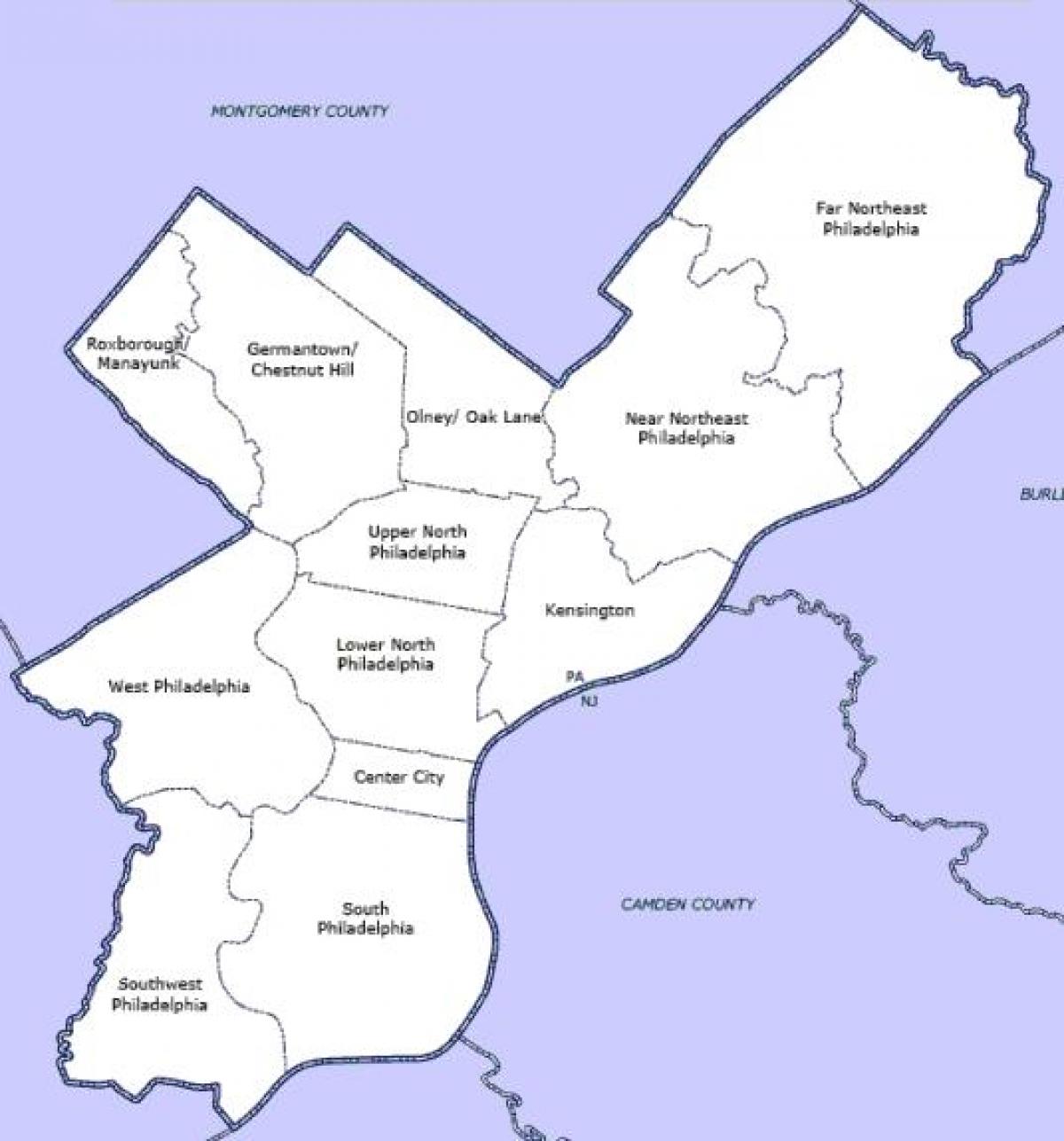 Mapa del distrito de Filadelfia