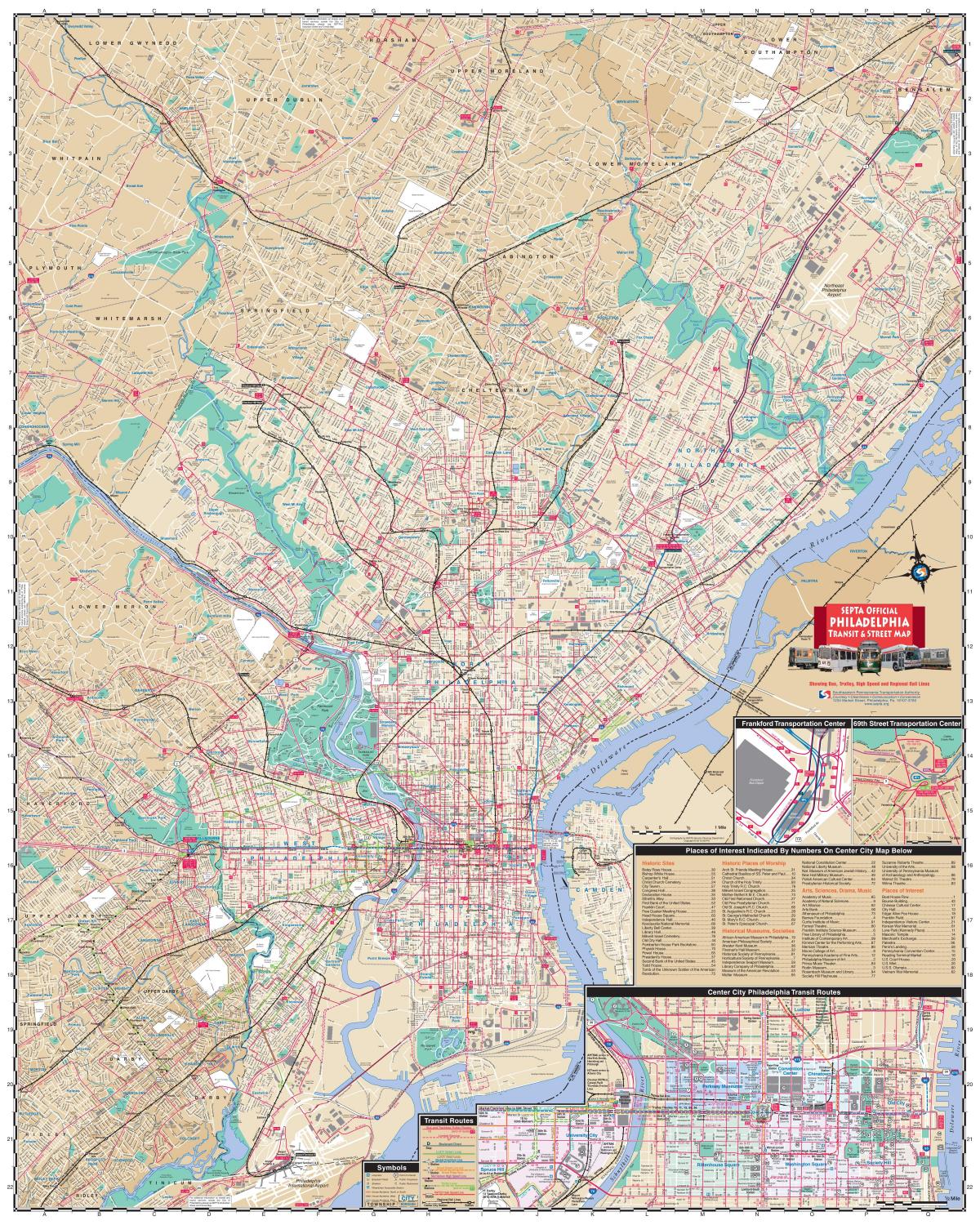 Mapa de la ciudad de Filadelfia