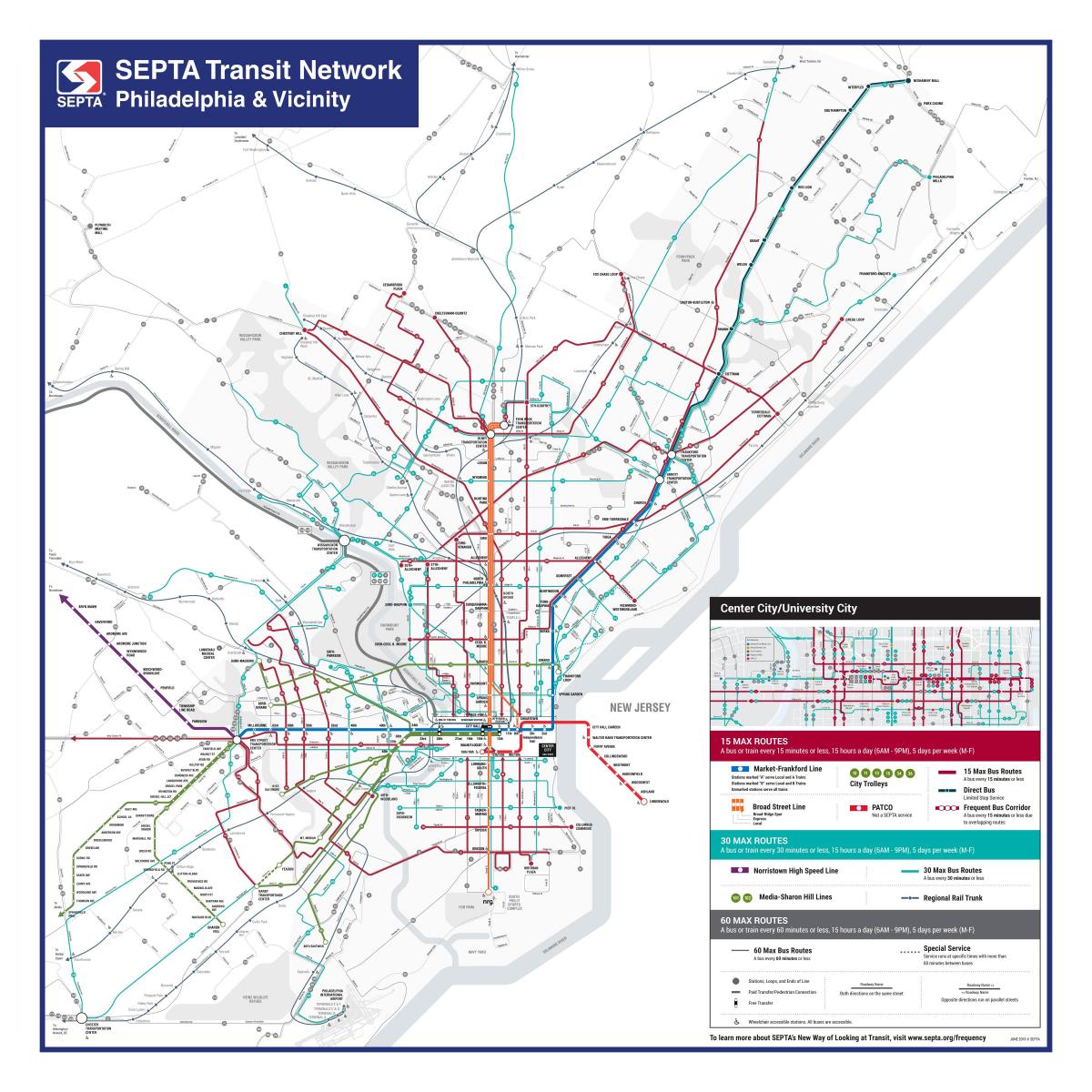 Mapa de transporte de Filadelfia
