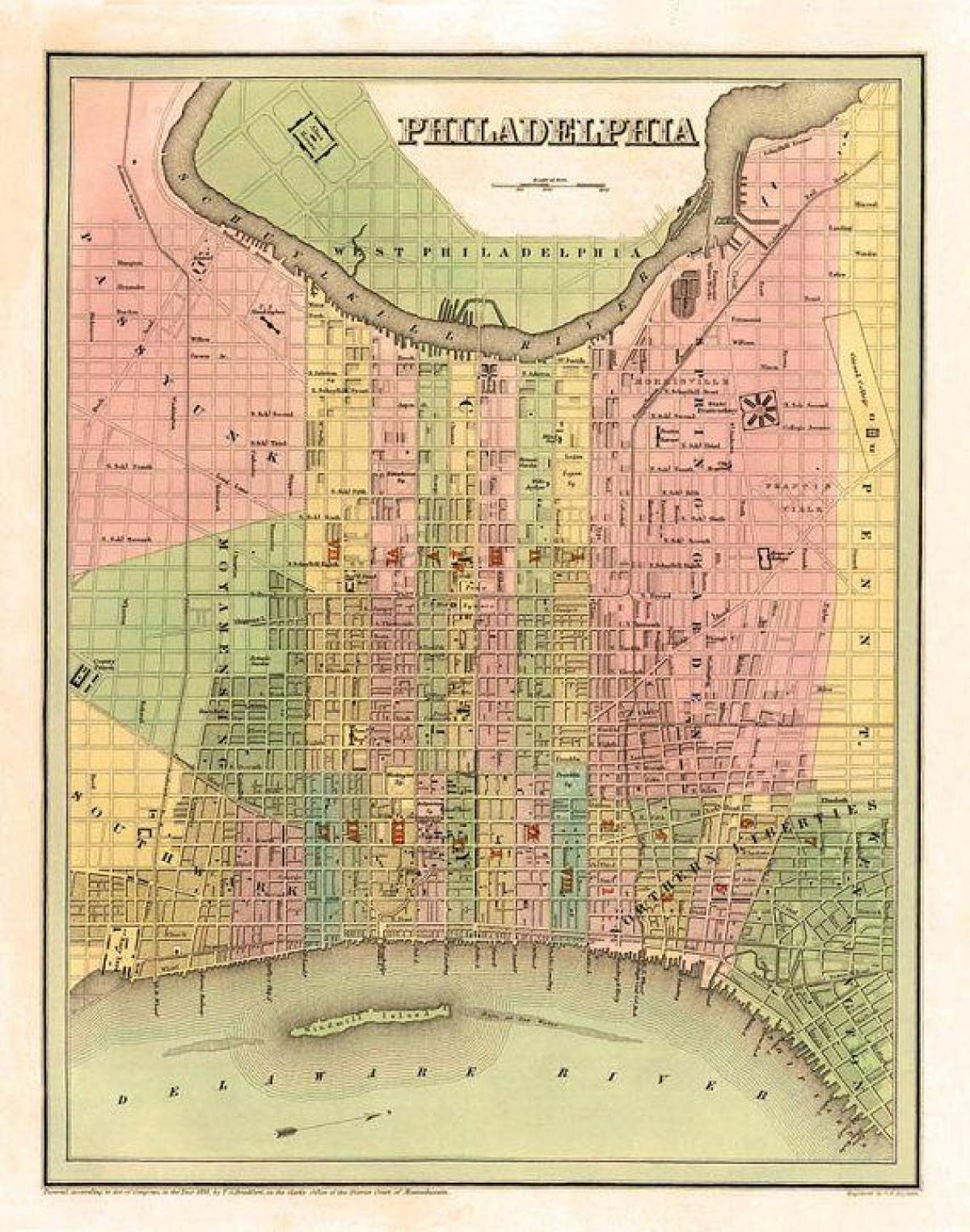 Mapa antiguo de Filadelfia